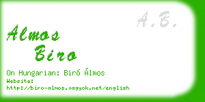 almos biro business card